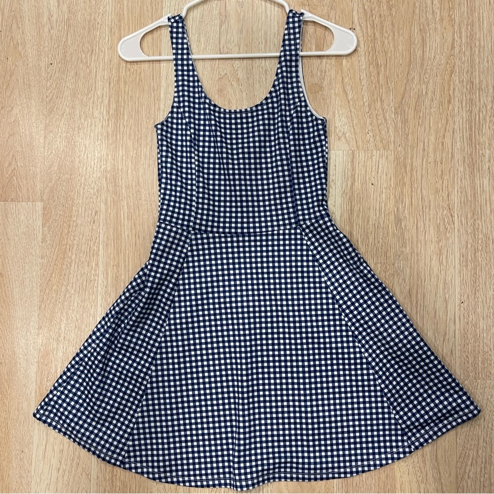 Blue checkered dress